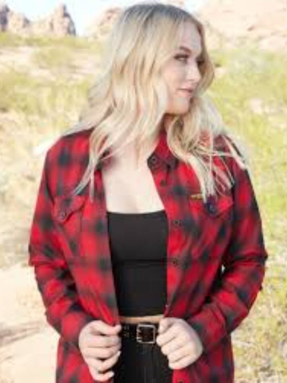 DIXXON Black Rifle Coffee Fireside Flannel Shirt Red Black Buffalo Plaid Medium